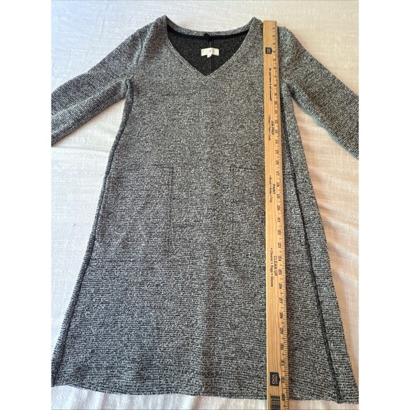 Lou & Grey Long Sleeve V Neck‎ Textured Pullover Dress Pockets Size XS Oversized - Picture 4 of 7